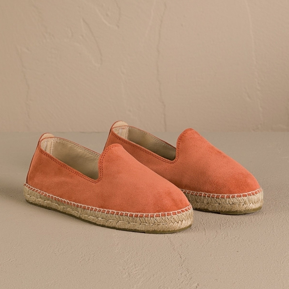 Manebí From Anthropologie Suede Espadrilles Hamptons In Orange Rust Size 39